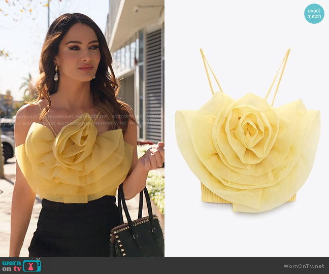 Zara Organza Flower Top worn by Sandra Vergara on Selling Sunset