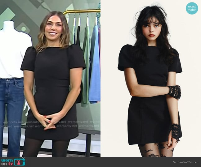 Zara Short Pleated Pocket Dress in Black worn by Melissa Garcia on Today