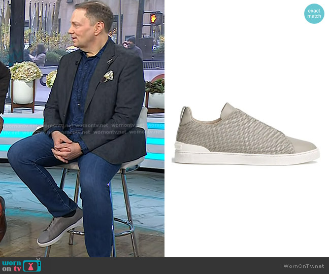 Zegna PELLETESSUTA™ Triple Stitch™ Low Top Sneakers worn by Dav Pilkey on Today