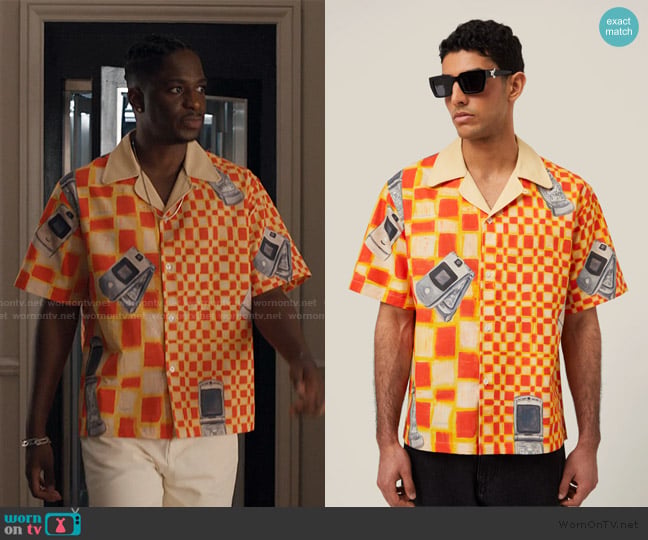 3. Paradis Damier SS Shirt worn by Julien (Samuel Arnold) on Emily in Paris