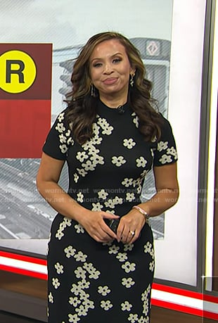 Adelle’s black floral sheath dress on Today