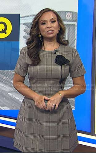 Adelle’s grey plaid short sleeve dress on Today