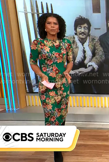 Adriana Diaz’s green floral dress on CBS This Morning