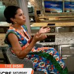 Adriana Diaz’s printed v-neck dress on CBS Mornings