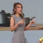 Adrianna’s plaid mini dress on Access Hollywood