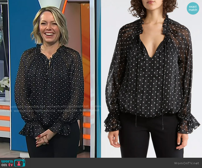 Adrianna Papell Print Woven Top worn by Dylan Dreyer on Today