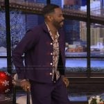 Colman Domingo’s floral shirt and jacket set on Live with Kelly and Mark