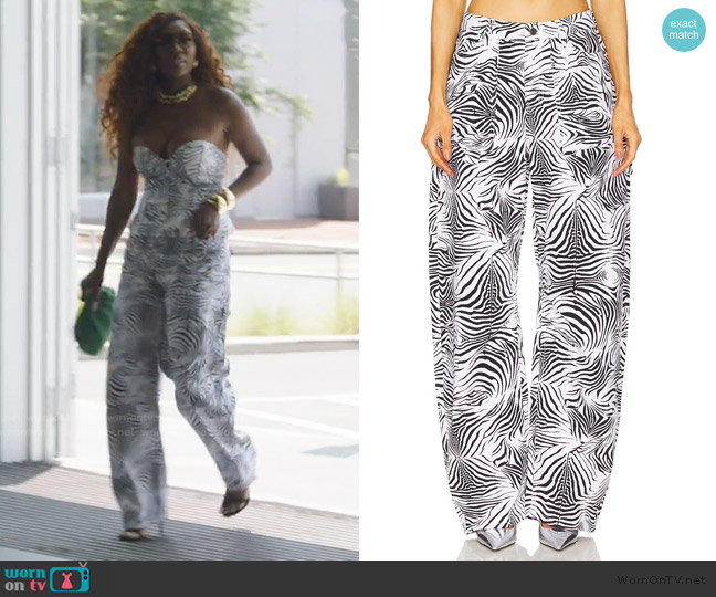 AFRM Rhett Carpenter Barrel Jeans worn by Wendy Osefo on The Real Housewives of Potomac