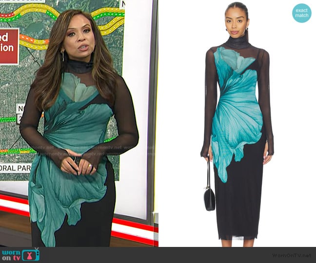 AFRM Shailene Power Mesh Dress worn by Adelle Caballero on Today