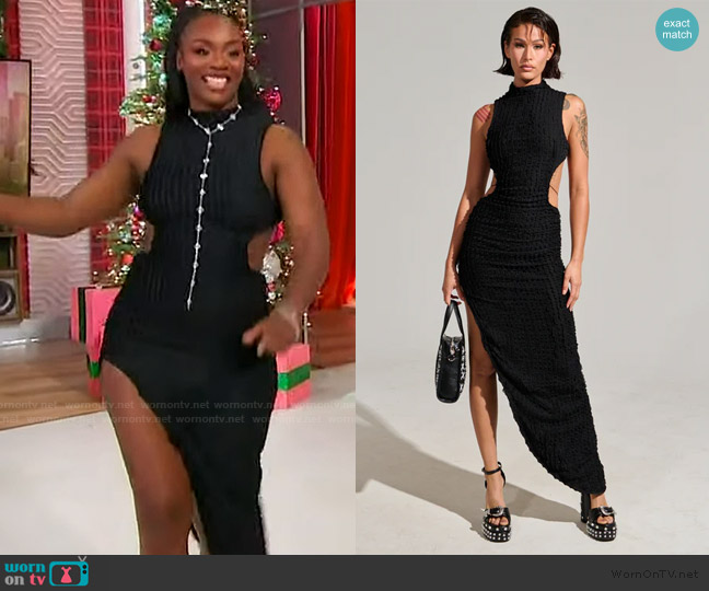 Akira Let Loose Mesh Maxi Dress worn by Claressa Shields on Sherri