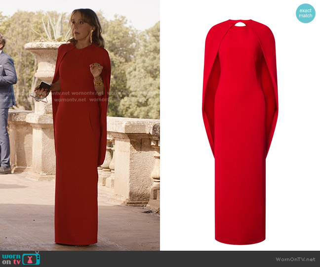 Alberta Ferretti Crepe dress worn by Sylvie (Philippine Leroy-Beaulieu) on Emily in Paris