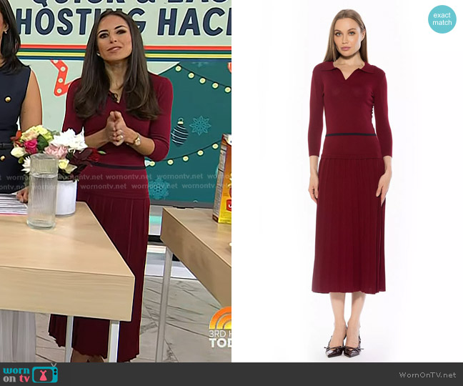 Alexia Admor Sable Dress in Burgundy worn by Kaylee Hartung on Today