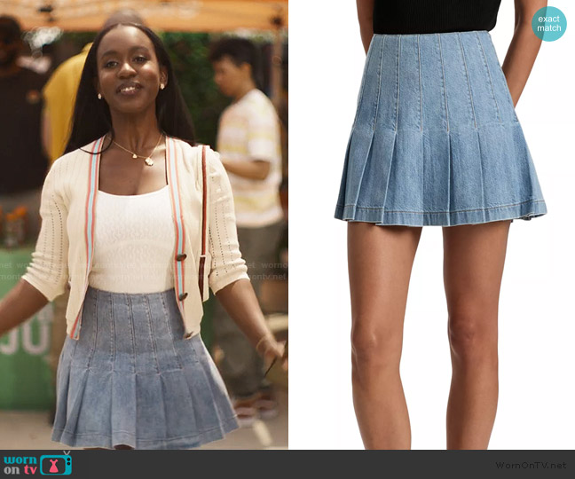Alice + Olivia Carter Denim Skirt worn by Teedra (Alexis Brown) on Bel-Air