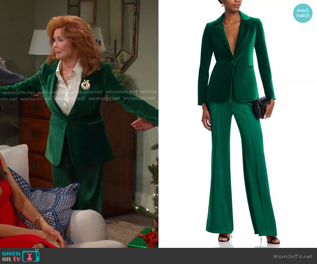 Alice + Olivia Macey Notch Collar Velvet Blazer worn by Maggie Horton (Suzanne Rogers) on Days of our Lives