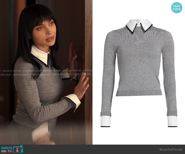Alice + Olivia Porla Sweater in Medium Heather Grey worn by Marnie (Andrea LeBlanc) on Alls Fair