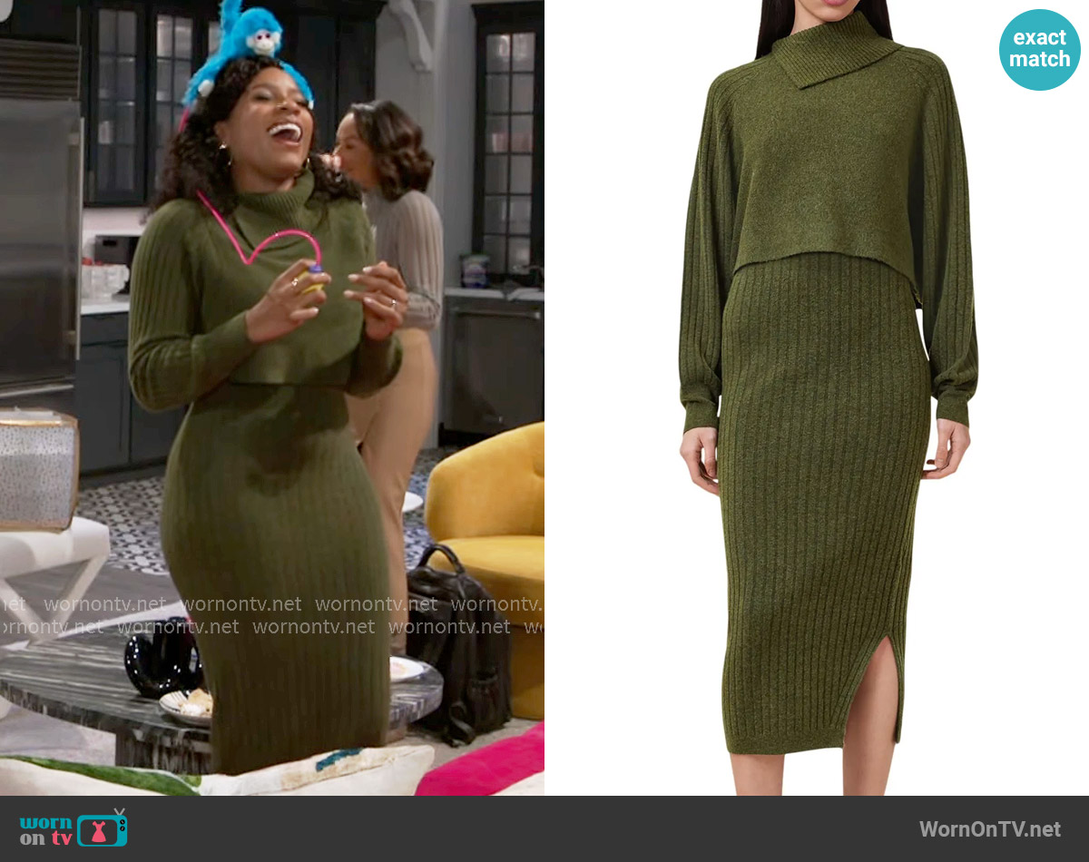 All Saints Margetta Long Sleeve Sweater & Dress Set worn by Naomi Hamilton Hawthorne (Arielle Prepetit) on Beyond the Gates