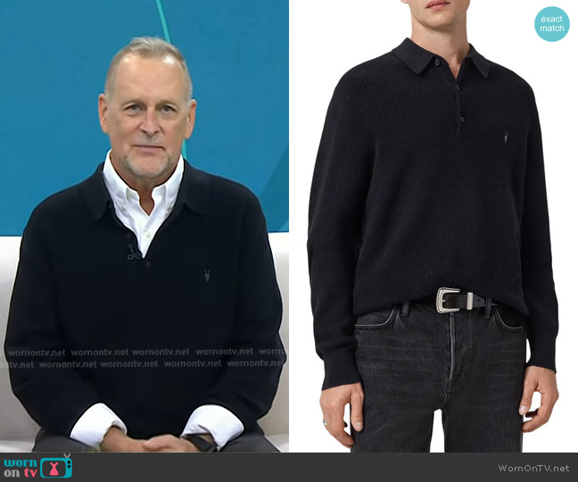 All Saints Waffle Knit Polo worn by Dave Coulier on Today