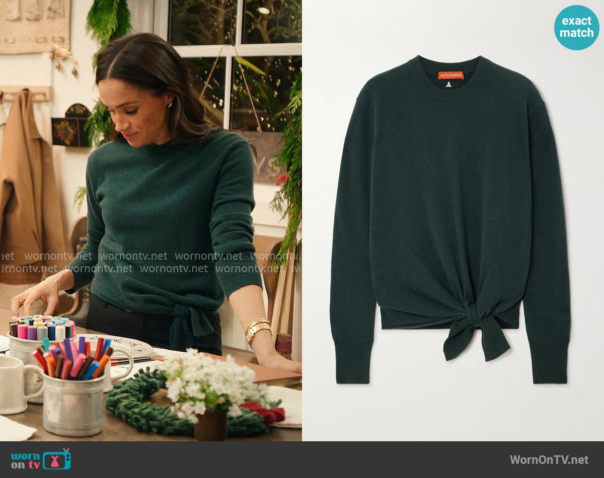 Altuzarra Nalini Sweater worn by Meghan Markle on With Love Meghan