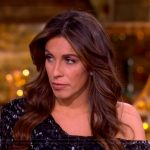 Alyssa’s black leopard one shoulder dress on The View