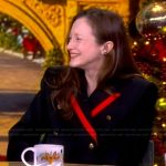 Andrea Riseborough’s black contrasting suit on The View