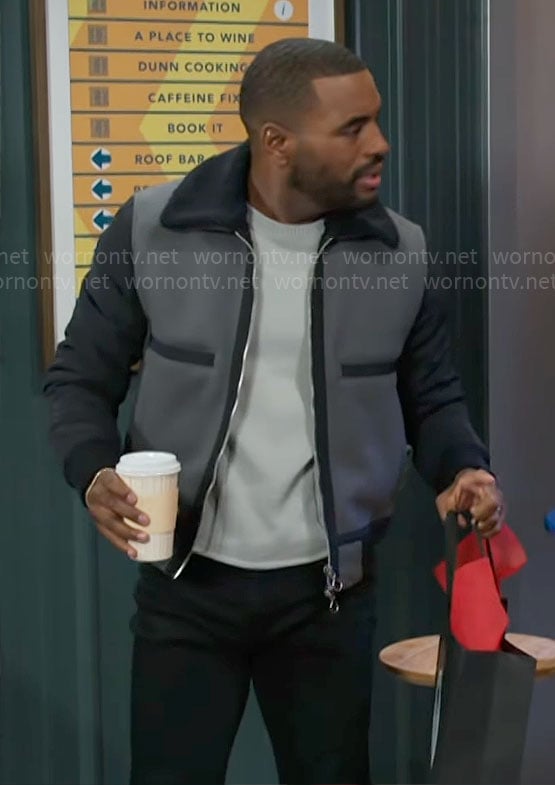 Andre’s jacket with fleece collar on Beyond the Gates