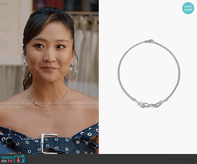 Annelise Michelson Boyfriend Triple XS Wire Gourmette Chain worn by Mindy Chen (Ashley Park) on Emily in Paris