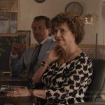 Antonia’s printed dress on Emily in Paris
