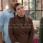 Audra’s long brown coat on The Young and the Restless