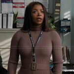 Ava’s ribbed belted dress on Abbott Elementary