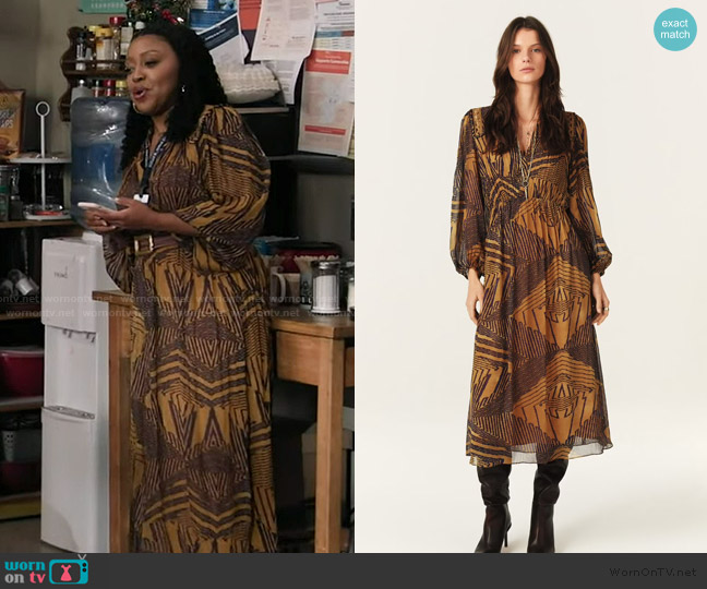 Ba&sh Antal Dress worn by Janine Teagues (Quinta Brunson) on Abbott Elementary