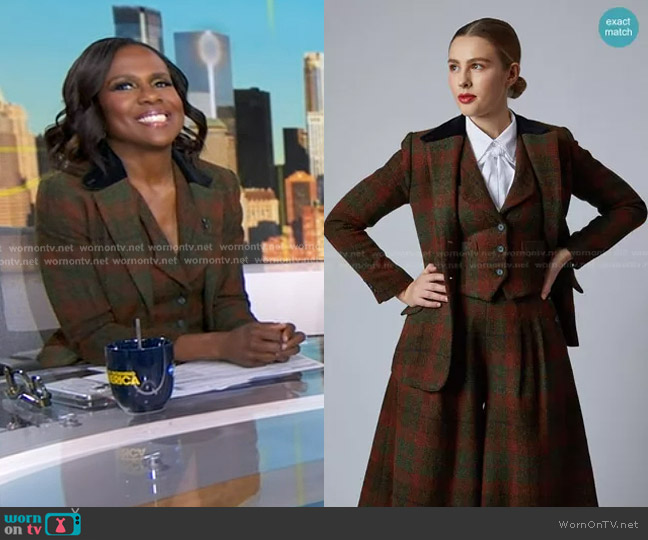 Behida Dolic? Millinery Tweed Vest worn by Deborah Roberts on Good Morning America
