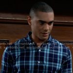 Kai’s blue plaid shirt on General Hospital
