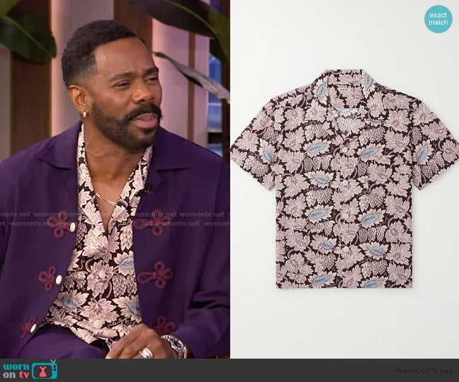 Bode Wisteria Camp-Collar Printed Cotton and Silk-Blend Shirt worn by Colman Domingo on Live with Kelly and Mark