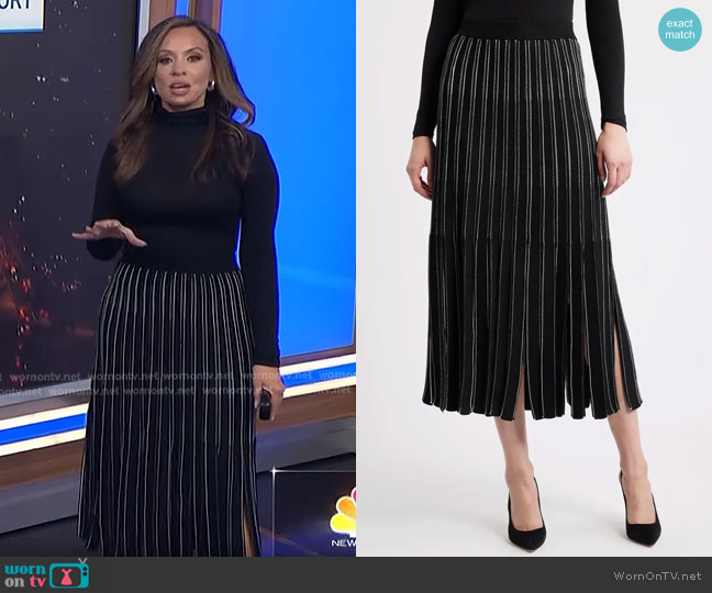 Boss Fatrina Pleated Midi Skirt worn by Adelle Caballero on Today