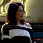 Britt’s striped one-shoulder sweater on General Hospital