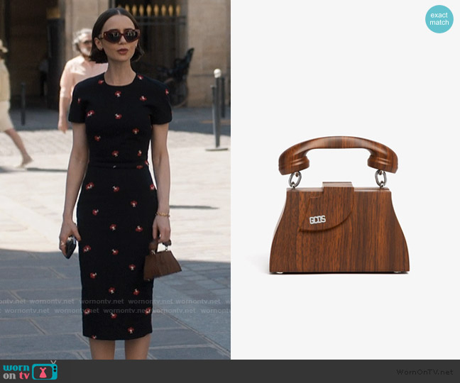 Call Me Comma Wood Baby Bag GCDS worn by Emily Cooper (Lily Collins) on Emily in Paris