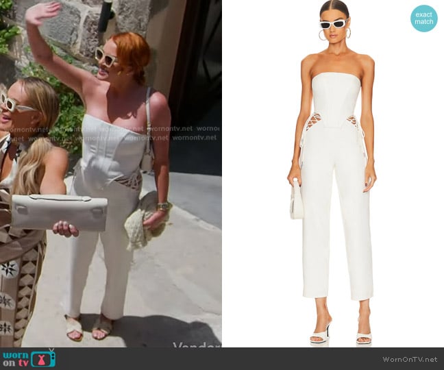 Camila Coelho Karina Top in Ivory worn by Whitney Rose on The Real Housewives of Salt Lake City