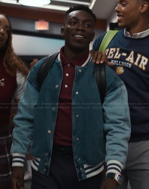 Carlton’s denim bomber jacket on Bel-Air