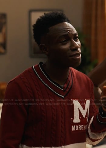 Carlton’s red embroidered sweater on Bel-Air