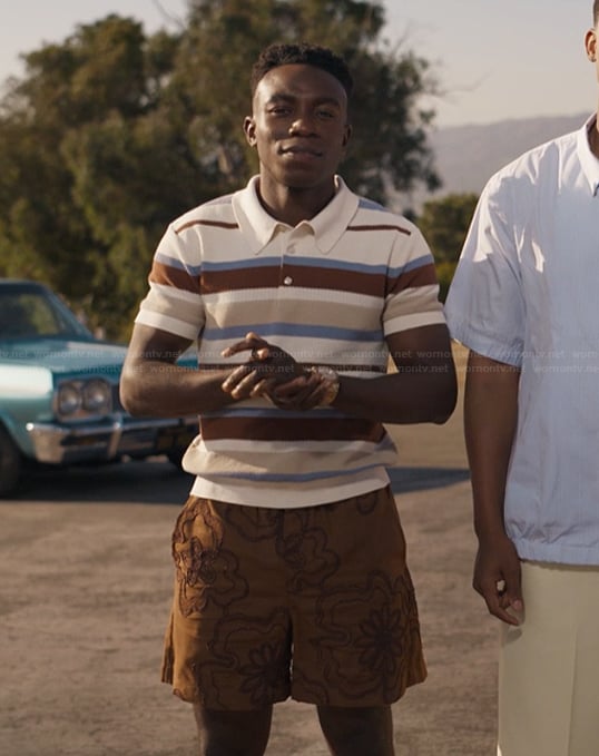 Carlton’s striped polo and shorts on Bel-Air