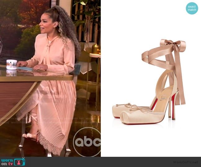 Cassia Lace Up 100 Christian Louboutin worn by Sunny Hostin on The View