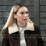 Charlotte’s brown suede jacket on General Hospital