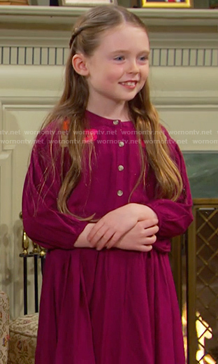 Charlotte’s purple floral embroidered dress on Days of our Lives