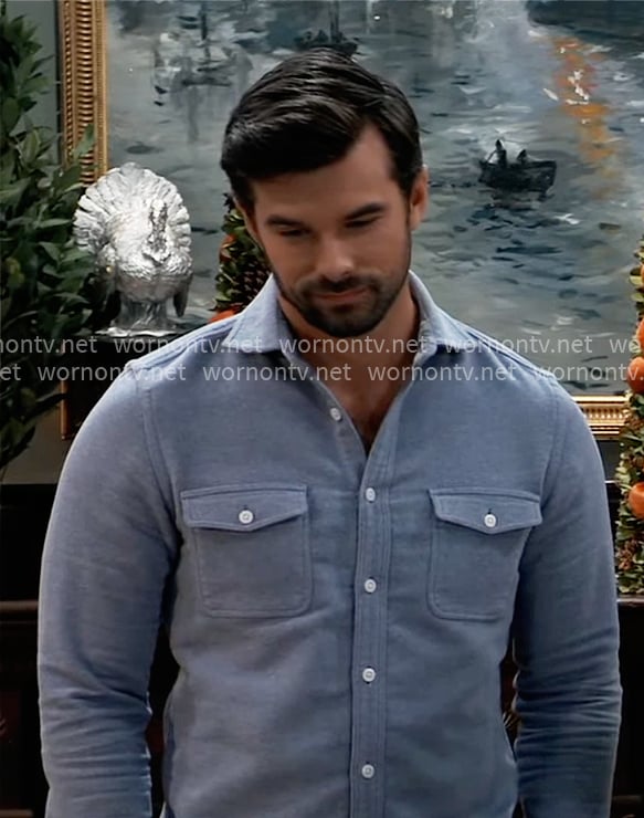 Chase’s blue button down shirt on General Hospital