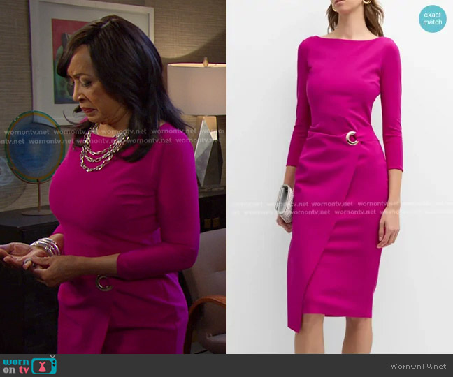Chiara Boni La Petite Robe Zelie Midi Dress worn by Paulina Price (Jackée Harry) on Days of our Lives