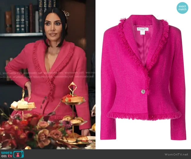 Christian Dior 1990s Fringe-edge Skirt Suit worn by Allura Grant (Kim Kardashian) on Alls Fair
