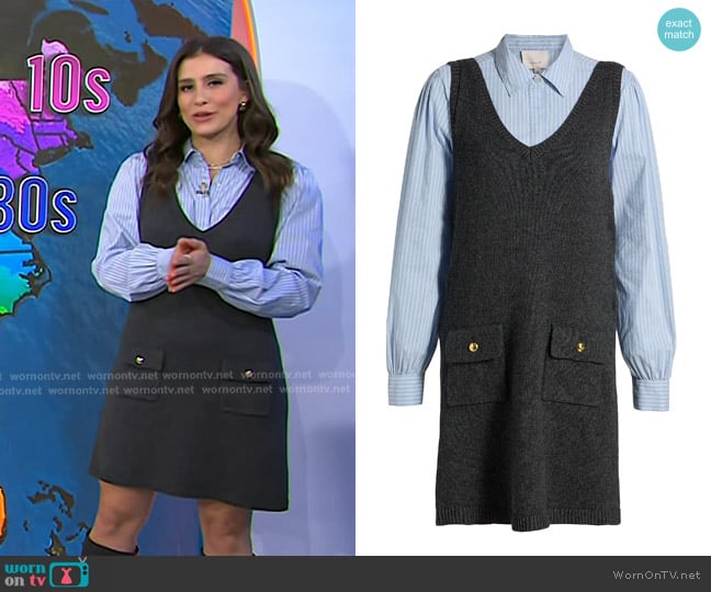 Cinq a Sept Vivianne Mixed Media Minidress worn by Angie Lassman on Today