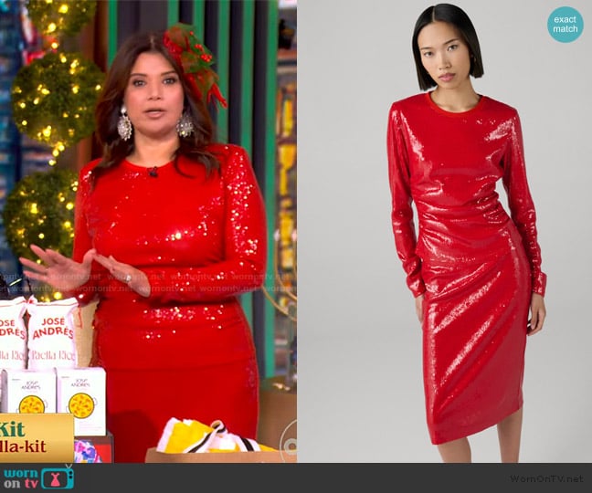 Diane von Furstenberg Marlene Sequin Top worn by Ana Navarro on The View