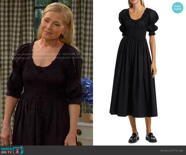 Doen Ischia Puff-Sleeve Dress worn by Jennifer Horton (Melissa Reeves) on Days of our Lives