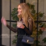 Dorit’s black polka dot mesh top and strapless dress on The Real Housewives of Beverly Hills